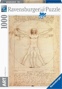 Пазл Ravensburger Leonardo da Vinci The Vitruvian Man ART Collection Вітрувіанська людина 1000 шт. (‎152506)