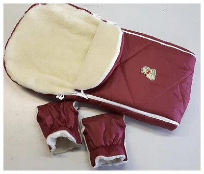 Конверт меховой с муфтой для рук Nassyk-baby 85х40 Бордовый (ПН065064)