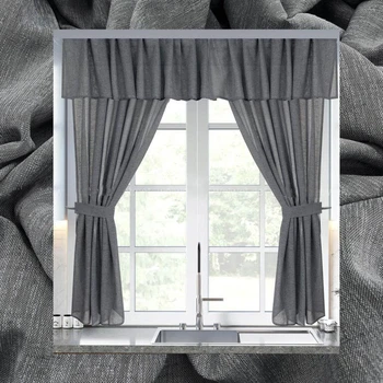 Штори тюлеві вкорочені з сірого льону Adagio Windows Decor