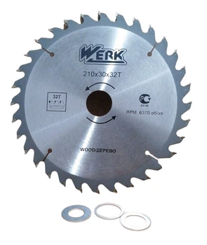Пильний диск по дереву 210 х 30мм, 32 зуба WERK 36114 (WE109151/4332635)