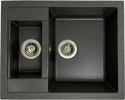 Кухонна мийка граніт ADAMANT Duplex 610x495x200 Графіт-13 з сифоном Nova