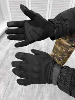 Зимние перчатки софтшел зимние чёрный XL