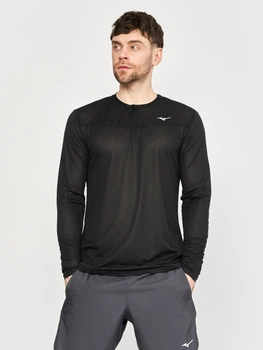 Спортивна кофта чоловіча Mizuno Dryaeroflow Ls Hz J2Ga255009 S Чорна (5059431328141)