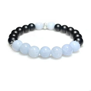 Браслет из натуральных камней Stonest Line Aqua Black 15 (br033-15)