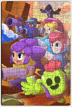 Печать на пазлах “Brawl Stars, Бравл Старс” на магнитной основе 290х200мм (А4) 16174