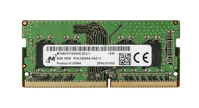 Оперативная память 8 ГБ, DDR4, для ноутбуков, Micron (3200 МГц, 1.2 В, CL22, MTA8ATF1G64HZ-3G2J1) Б/У