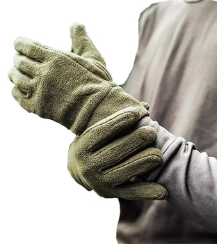 Тактичні флісові рукавиці Колір Хакі Розмір XL