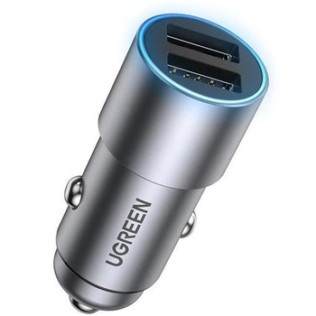 Автомобильное зарядное устройство для UGREEN CD130 24W Dual USB-A Car Charger Gray (50592)