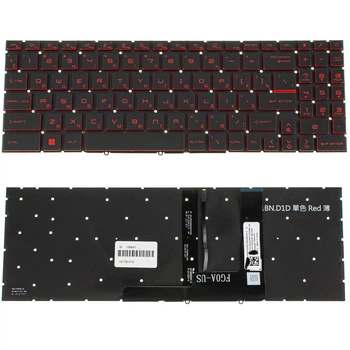 Клавиатура для ноутбука MSI (GF66, GF76) rus, black, без фрейма, подсветка клавиш (RED) (ОРИГИНАЛ) (2235351)