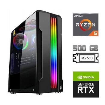 Игровой ПК / AMD Ryzen 5 5500 (6 (12) ядер по 3.6 - 4.2 GHz) / 16 GB DDR4 / 500 GB SSD M.2 / nVidia GeForce RTX 3060 Ti, 8 GB GDDR6, 256-bit / 700W