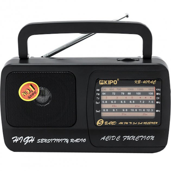 Радиоприемник всеволновой FM 64-108 МГц, AM, SW от сети 220V и батареек 2*R20 радио фм приемник Kipo KB 409 AC