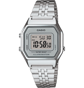 Женские наручные часы CASIO LA680WA-7 Серебро с электронным дисплеем