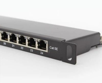 Патч-панель Hypernet 19" 0.5U 24 порти кат.5Е FTP з заднім організатором кабелю (PP-KFSTP24-05U)
