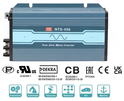 Автомобильный преобразователь с правильной синусоидой 12V в 220V MEAN WELL NTS-450-212EU инвертор 450/900Вт DC/AC