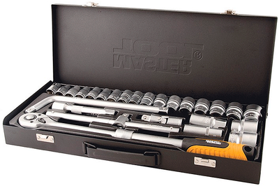 Набор ключей и насадок торцевых Mastertool CrV 1/2” 26 предметов (78-4126)