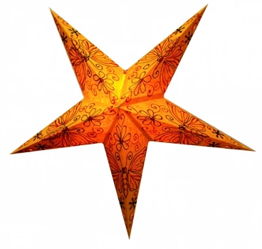 Світильник Зірка картонна 5 променів ORANGE BUTTERFLY EMBD.