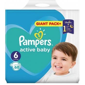 Подгузники Pampers Active Baby-Dry 6 (13-18 кг), 68 шт