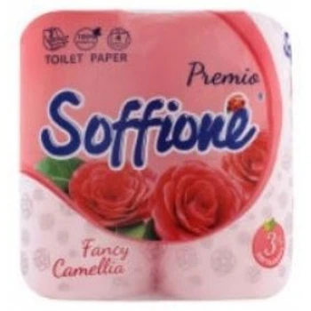 Туалетная бумага Soffione Premio камелия 3 слоя, 4 рулона