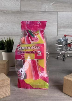 Жіночий станок для гоління Super-Max 2-леза і гель. 5шт в упаковці. Країна виробник: Великобританія.