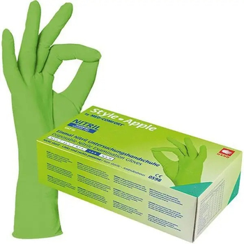 Перчатки нитриловые неопудренные, зеленые, размер М, AMPri Style Apple, 100 шт