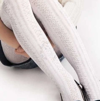 Колготи дитячі ажурні віскозні Knittex Vanessa р. 122-128 Білі