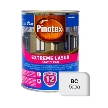 Pinotex Extreme Lasur - Лазурное самоочищающееся деревозащитное средство, 1л, Бесцветный