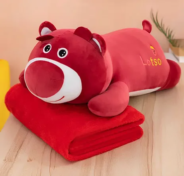 Іграшка-подушка ведмедик Lotso з пледом 3в1
