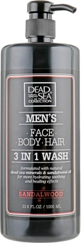 Гель для душа, волос и лица для мужчин - Dead Sea Collection Men’s Sandalwood Face, Hair & Body Wash 3 in 1 1000ml (677413-58700)