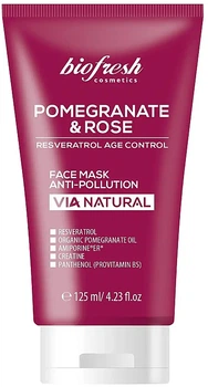 Очищающая маска для лица "Гранат и Роза" - BioFresh Via Natural Pomergranate & Rose Face Mask Anti-Pollution 125ml (1139785-104342)