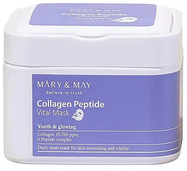 Тканевые маски с коллагеном и пептидами - Mary & May Collagen Peptide Vital Mask 30шт (1106206-76818)