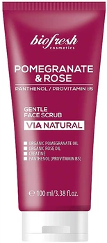 Нежный скраб для лица "Гранат и Роза" - BioFresh Via Natural Pomergranate & Rose Gentle Face Scrub 100ml (1139784-104397)
