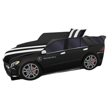 Кровать машина Premium Р006 Mercedes Viorina-Deko с матрасом и подушкой 80х180 см Черный (без подъемного механизма)
