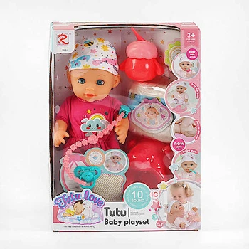 Пупс "Tutu Baby playset", звуки та фрази, заплющує очі, аксесуари (9561) AToys (9561)
