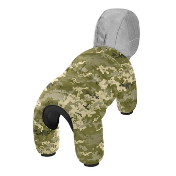 Комбінезон для собак WAUDOG Clothes “Мілітарі”, M35 (довжина 32–35 см, груди 59–62 см, шия 37–40 см), поліестер, камуфляж — арт. 422-4026
