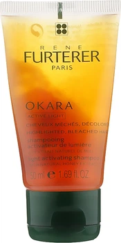 Шампунь для мелированных и блондированных волос Rene Furterer Okara illuminating shampoo with natural honey extract 1000 мл (3282779213080)