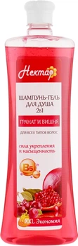 Шампунь-гель для душа "Гранат и вишня" - Aqua Cosmetics Нектар 1000ml (742421-95485)