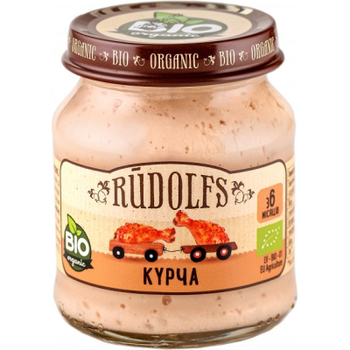 Детское пюре Rudolfs цыпленок +6 мес.120 г (4751017940815)