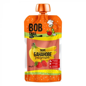 Дитяче пюре Bob Snail Равлик Боб Банан-Полуниця 250 г (4820219343974)
