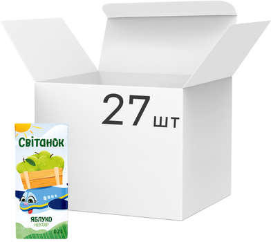 Упаковка нектару Світанок Яблуко 0.2 л х 27 шт (4820209563863)