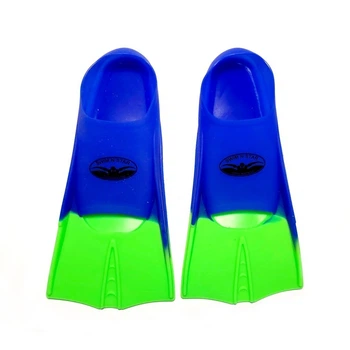 Короткие ласты с закрытой пяткой для тренировок в бассейне SWIM-N-STAR 11446 размер 27-29 синий-салатовый