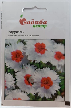 Семена цветов Гвоздика Карусель китайская карликовая Садыба центр Hem Zaden Голландия 0,1 г