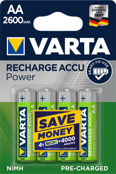Akumulatorki Varta Rechargeable Accu AA 2600 mAh BLI 4 Ni-MH (05716101404) (4008496745975)
