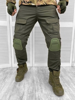 Тактические военные боевые штаны с наколенниками, Камуфляж: Олива, Размер: M