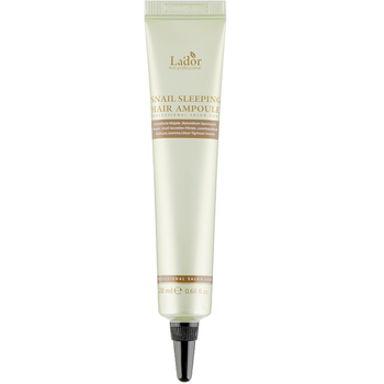 Нічна сироватка, що відновлює, для волосся La'dor Snail Sleeping Hair Ampoule 20 мл (8809500810599)