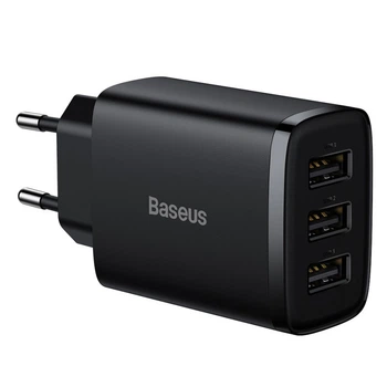 СЗУ Baseus Compact 17W (3USB-A) (CCXJ02) Черный