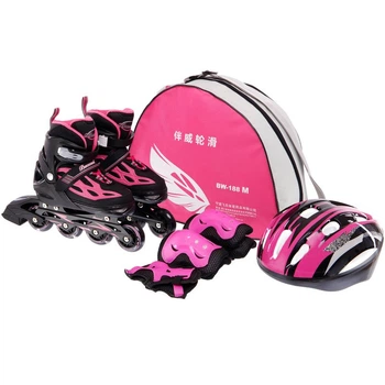 Роликовые коньки Zelart Banwei 188 с защитой размер 39-42 Black-Pink