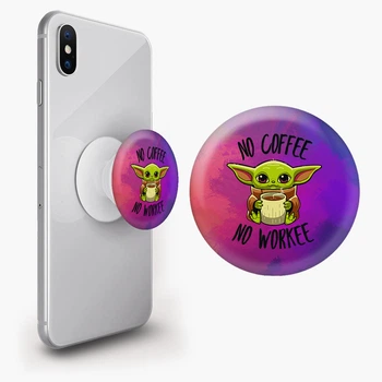 Попсокет (Popsockets) держатель для смартфона Бейбы Йода (8754-1987-WT) Белый