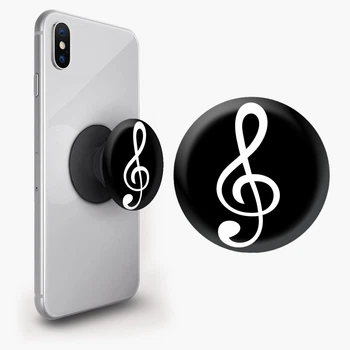 Попсокет (Popsockets) держатель для смартфона Скрипичный ключ (8754-2086-BK) Черный