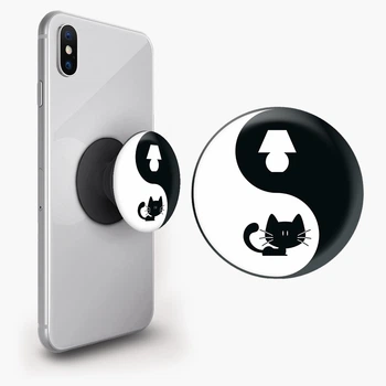 Попсокет (Popsockets) держатель для смартфона Коть Ян (8754-2057-BK) Черный