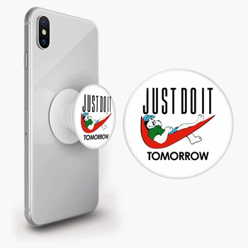 Попсокет (Popsockets) держатель для смартфона JUSTDOIT tomorrow (Просто сделай это завтра) (8754-2007-WT) Белый